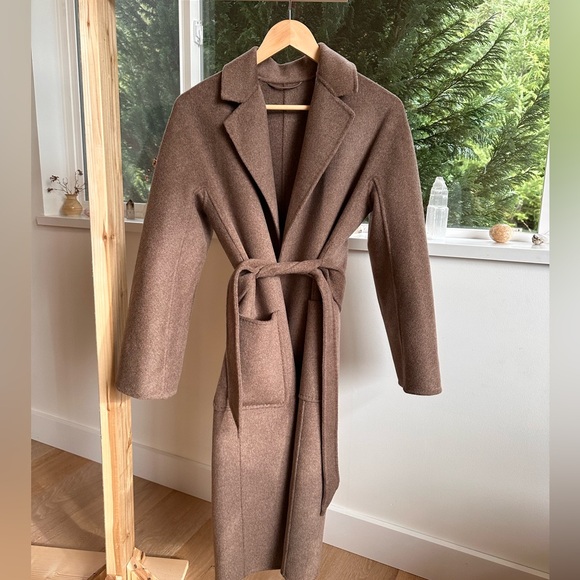 The Curated Classic Coat in Chocolate Melange - Picture 2 of 3